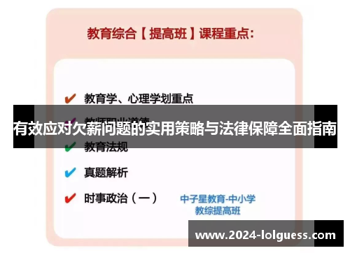 有效应对欠薪问题的实用策略与法律保障全面指南 有效应对欠薪问题的实用策略与法律保障全面指南
