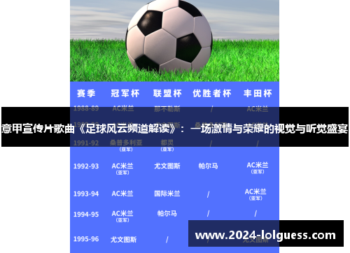 意甲宣传片歌曲《足球风云频道解读》:一场激情与荣耀的视觉与听觉盛宴 意甲宣传片歌曲《足球风云频道解读》:一场激情与荣耀的视觉与听觉盛宴